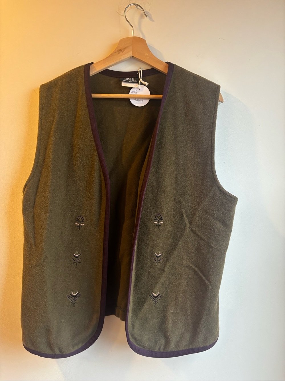 Lana Lee Olive Green Sleeveless Woolblend Vest